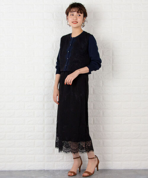 NOLLEY’S Sophi(ノーリーズソフィ)の「ウエストリブレーススカート(スカート・レディース・アイボリー/ブラック/ベージュ・36/38)」の9枚目の写真