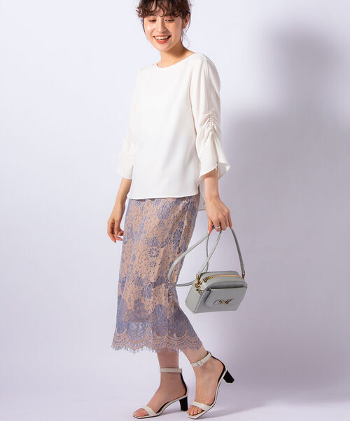 NOLLEY’S Sophi(ノーリーズソフィ)の「ウエストリブレーススカート(スカート・レディース・アイボリー/ブラック/ベージュ・36/38)」の7枚目の写真