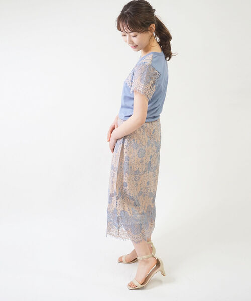 NOLLEY’S Sophi(ノーリーズソフィ)の「ウエストリブレーススカート(スカート・レディース・アイボリー/ブラック/ベージュ・36/38)」の6枚目の写真