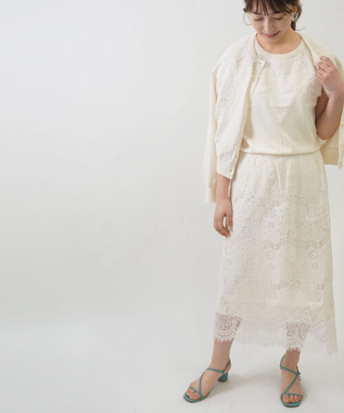 NOLLEY’S Sophi(ノーリーズソフィ)の「ウエストリブレーススカート(スカート・レディース・アイボリー/ブラック/ベージュ・36/38)」の5枚目の写真