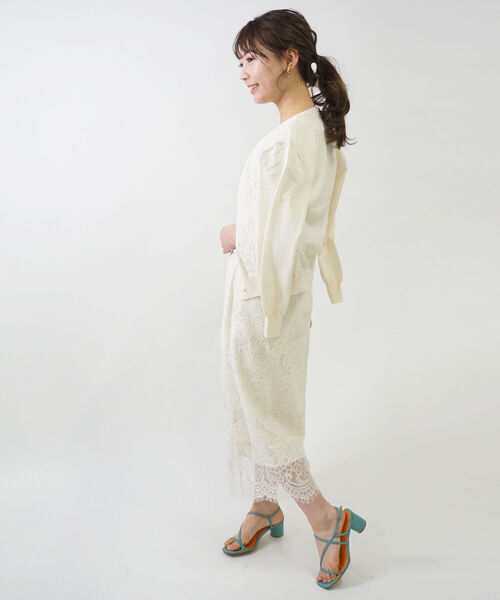 NOLLEY’S Sophi(ノーリーズソフィ)の「ウエストリブレーススカート(スカート・レディース・アイボリー/ブラック/ベージュ・36/38)」の4枚目の写真