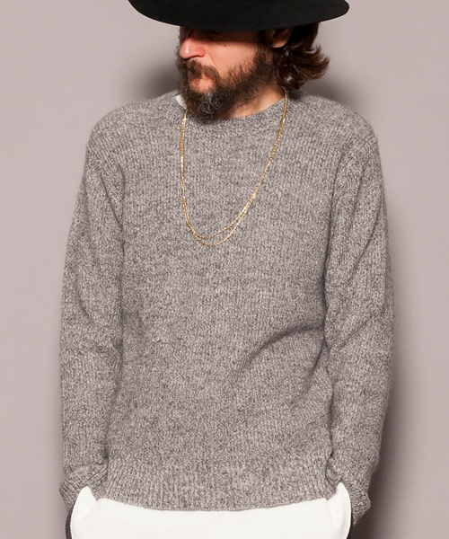 MONKEY TIME（モンキータイム）の「MT ∴ アクリル モヘア アゼ ニット ◆（ニット/セーター・メンズ・グレー/ネイビー/ホワイト・MEDIUM/LARGE/SMALL/X-LARGE）」の8枚目の写真