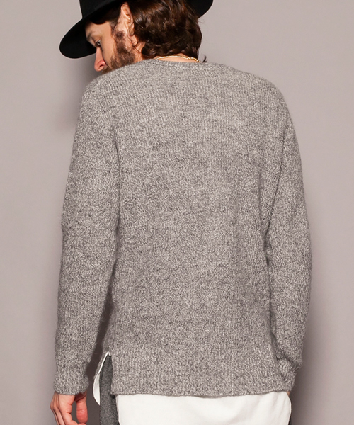 MONKEY TIME（モンキータイム）の「MT ∴ アクリル モヘア アゼ ニット ◆（ニット/セーター・メンズ・グレー/ネイビー/ホワイト・MEDIUM/LARGE/SMALL/X-LARGE）」の10枚目の写真