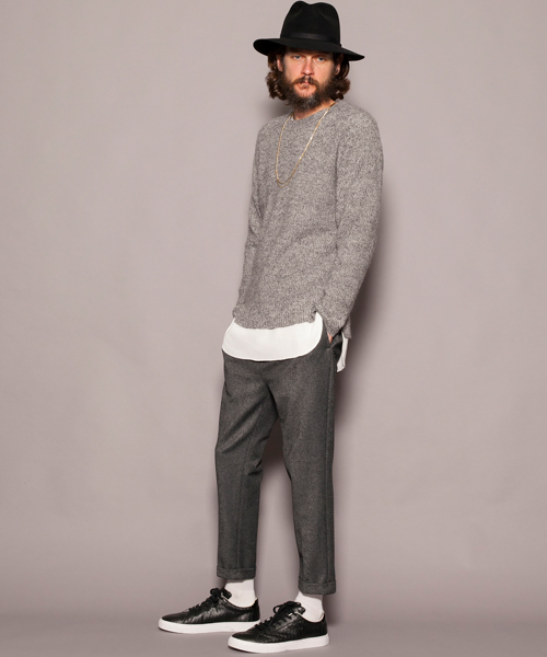 MONKEY TIME（モンキータイム）の「MT ∴ アクリル モヘア アゼ ニット ◆（ニット/セーター・メンズ・グレー/ネイビー/ホワイト・MEDIUM/LARGE/SMALL/X-LARGE）」の11枚目の写真