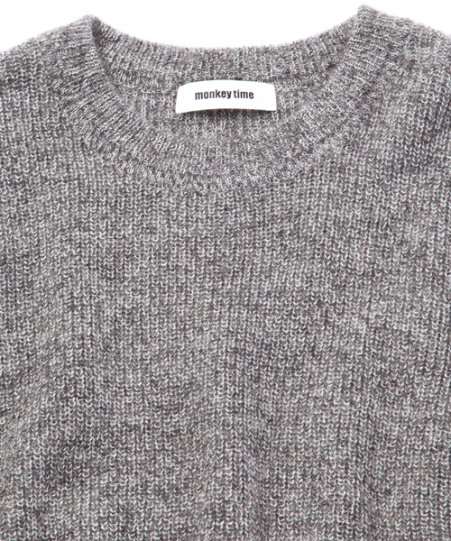 MONKEY TIME（モンキータイム）の「MT ∴ アクリル モヘア アゼ ニット ◆（ニット/セーター・メンズ・グレー/ネイビー/ホワイト・MEDIUM/LARGE/SMALL/X-LARGE）」の5枚目の写真