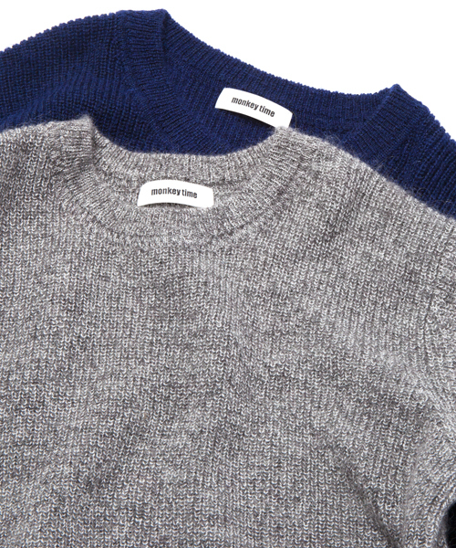 MONKEY TIME（モンキータイム）の「MT ∴ アクリル モヘア アゼ ニット ◆（ニット/セーター・メンズ・グレー/ネイビー/ホワイト・MEDIUM/LARGE/SMALL/X-LARGE）」の7枚目の写真