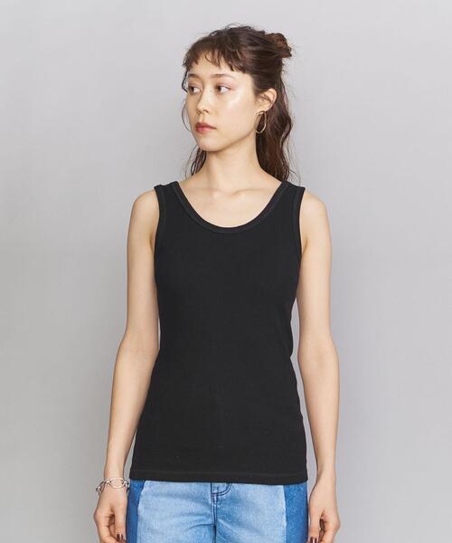 BEAUTY&YOUTH UNITED ARROWS（ビューティーアンドユースユナイテッドアローズ）の「BY テレコリブタンクトップ（タンクトップ・レディース・ホワイト/ブラック/ベージュ/ライム/ダークブラウン/ブラウン・FREE）」の8枚目の写真