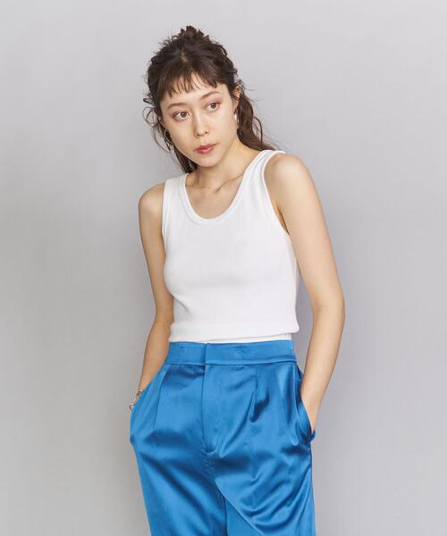 BEAUTY&YOUTH UNITED ARROWS（ビューティーアンドユースユナイテッドアローズ）の「BY テレコリブタンクトップ（タンクトップ・レディース・ホワイト/ブラック/ベージュ/ライム/ダークブラウン/ブラウン・FREE）」の13枚目の写真