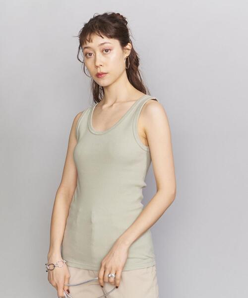 BEAUTY&YOUTH UNITED ARROWS（ビューティーアンドユースユナイテッドアローズ）の「BY テレコリブタンクトップ（タンクトップ・レディース・ホワイト/ブラック/ベージュ/ライム/ダークブラウン/ブラウン・FREE）」の14枚目の写真