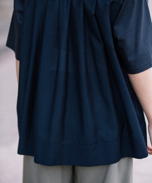 Munich（ミューニック）の「プレミアムコットンリネンジャージー　ドッキングTシャツ（Tシャツ/カットソー・レディース・ネイビー/レッド/カーキ/ホワイト・FREE）」の13枚目の写真