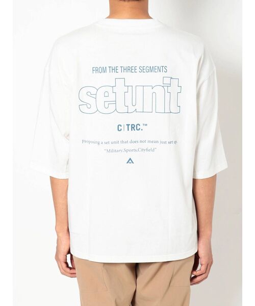 COTORICA（コトリカ）の「グラフィックBIG 7部袖TEE（Tシャツ/カットソー・メンズ・オフホワイト/ネイビー/ベージュ・MEDIUM/LARGE）」の15枚目の写真