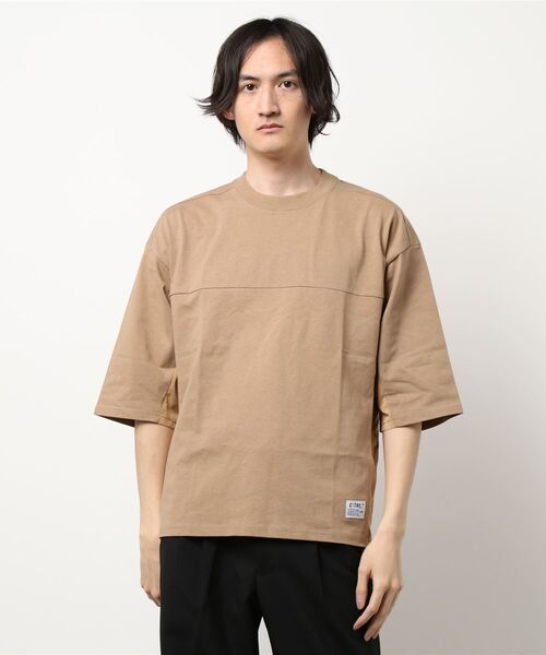 COTORICA（コトリカ）の「グラフィックBIG 7部袖TEE（Tシャツ/カットソー・メンズ・オフホワイト/ネイビー/ベージュ・MEDIUM/LARGE）」の3枚目の写真