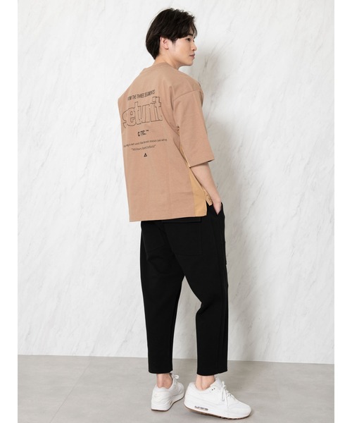 COTORICA（コトリカ）の「グラフィックBIG 7部袖TEE（Tシャツ/カットソー・メンズ・オフホワイト/ネイビー/ベージュ・MEDIUM/LARGE）」の21枚目の写真