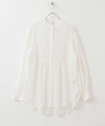 siiwa　コットンシルクバンドカラーシャツ