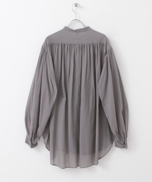 siiwa（シーワ）の「siiwa　コットンシルクバンドカラーシャツ（シャツ/ブラウス・レディース・ホワイト/グレー・ONE）」の8枚目の写真