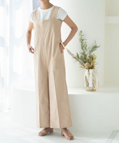 定価42900円　　新品未使用　リネン　ワンショルダーサロペット HUG.U オールインワン レディース サロペット ワンショルダー