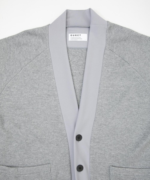 OURET（オーレット）の「OURET/オーレット/ローゲージストレッチ カノコラウンドカーディガン/2021-2022 AUTUMN&WINTER EXHIBITION 先行受注（カーディガン/ボレロ・メンズ・ブラック/グレー・1/2/3）」の4枚目の写真