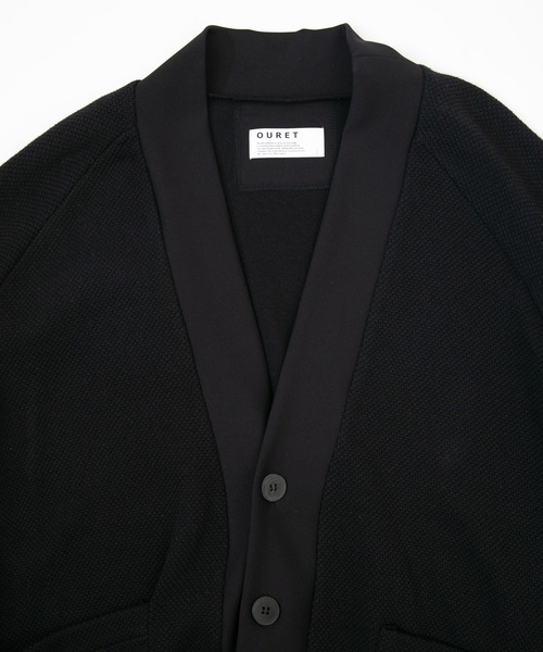 OURET（オーレット）の「OURET/オーレット/ローゲージストレッチ カノコラウンドカーディガン/2021-2022 AUTUMN&WINTER EXHIBITION 先行受注（カーディガン/ボレロ・メンズ・ブラック/グレー・1/2/3）」の6枚目の写真