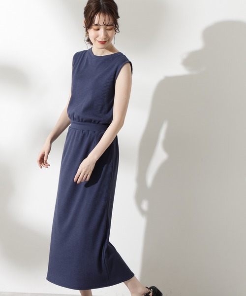N.（N. Natural Beauty Basic）（エヌエヌナチュラルビューティーベーシック）の「【S Size Line】リブブラウジングマキシワンピース（ワンピース・レディース・ブラック/ブラウン/ブルー・MEDIUM/SMALL）」の5枚目の写真
