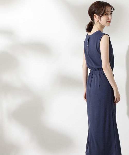 N.（N. Natural Beauty Basic）（エヌエヌナチュラルビューティーベーシック）の「【S Size Line】リブブラウジングマキシワンピース（ワンピース・レディース・ブラック/ブラウン/ブルー・MEDIUM/SMALL）」の11枚目の写真