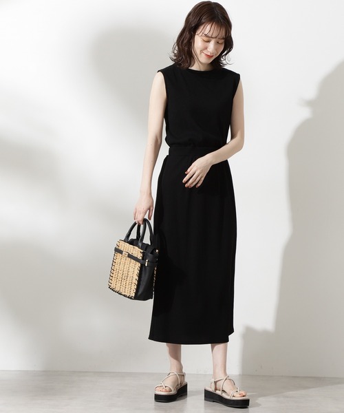 N.（N. Natural Beauty Basic）（エヌエヌナチュラルビューティーベーシック）の「【S Size Line】リブブラウジングマキシワンピース（ワンピース・レディース・ブラック/ブラウン/ブルー・MEDIUM/SMALL）」の10枚目の写真