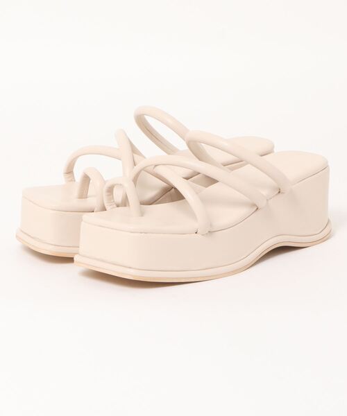 KOBE LETTUCE(コウベレタス)の「プラットフォームナローストリングサンダル(サンダル・レディース・ホワイト系その他/キャメル/ブラック・L/LL/M/S)」の14枚目の写真