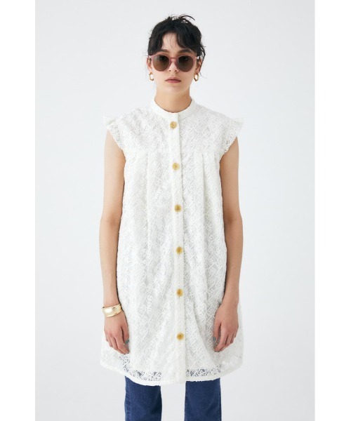 MOUSSY(マウジー)の「LACE FLARE MINI ドレス(ワンピース・レディース・ライトカーキ/ブラック/アイボリー・1/2)」の10枚目の写真