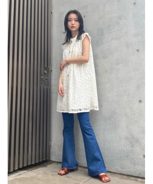 MOUSSY(マウジー)の「LACE FLARE MINI ドレス(ワンピース・レディース・ライトカーキ/ブラック/アイボリー・1/2)」の22枚目の写真