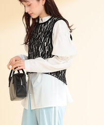 Ray BEAMS | Ray BEAMS / ジオメトリック ジャカード  ベスト(ベスト)