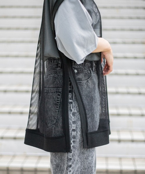 PairPair(ペアペア)の「メッシュレイヤードベスト(ユニセックス)(ベスト・レディース・ホワイト/ブラック・FREE)」の19枚目の写真