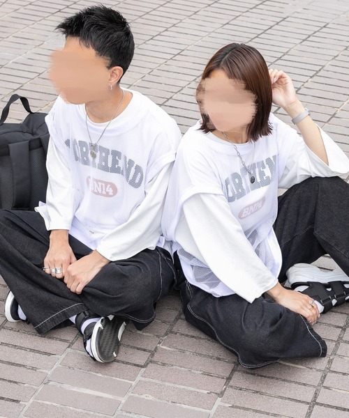 PairPair(ペアペア)の「メッシュレイヤードベスト(ユニセックス)(ベスト・レディース・ホワイト/ブラック・FREE)」の3枚目の写真