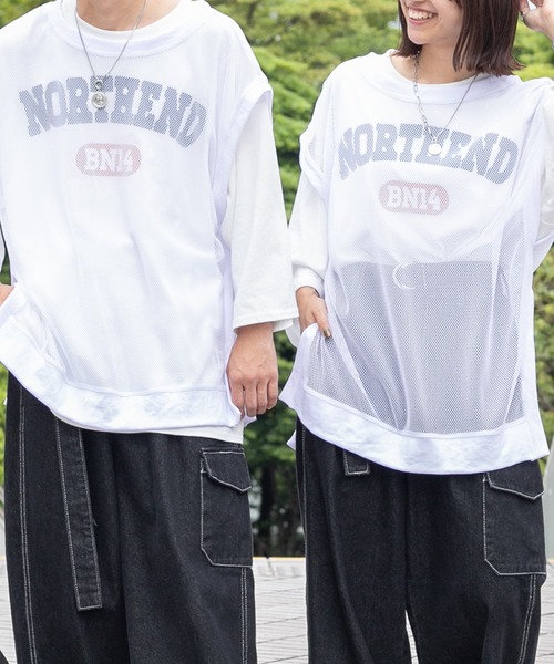 PairPair(ペアペア)の「メッシュレイヤードベスト(ユニセックス)(ベスト・レディース・ホワイト/ブラック・FREE)」の4枚目の写真