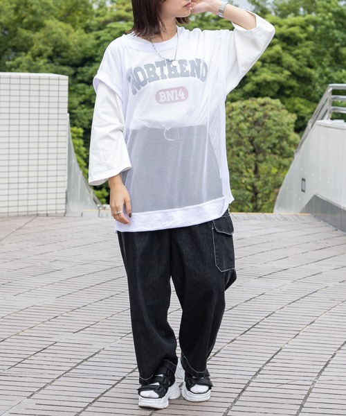 PairPair(ペアペア)の「メッシュレイヤードベスト(ユニセックス)(ベスト・レディース・ホワイト/ブラック・FREE)」の5枚目の写真