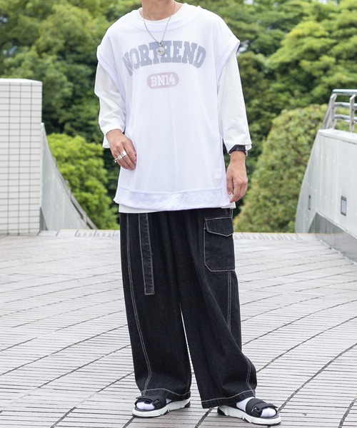 PairPair(ペアペア)の「メッシュレイヤードベスト(ユニセックス)(ベスト・レディース・ホワイト/ブラック・FREE)」の9枚目の写真