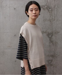 aimer リネン混　サイド釦ベスト