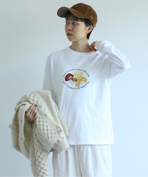 PAR ICI（パーリッシィ）の「【WEB別注カラー】冬野菜プリント ロンT（Tシャツ/カットソー・レディース・オフホワイト/ブラウン/レッド・FREE）」の3枚目の写真