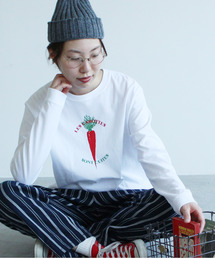 【WEB別注カラー】冬野菜プリント ロンT