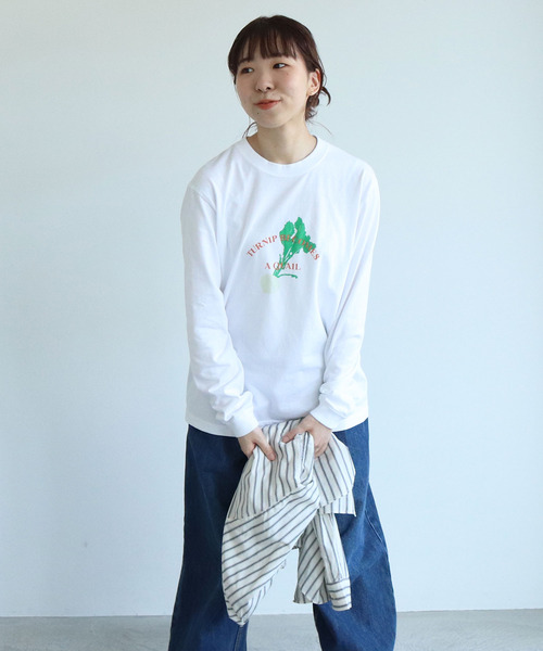 PAR ICI（パーリッシィ）の「【WEB別注カラー】冬野菜プリント ロンT（Tシャツ/カットソー・レディース・オフホワイト/ブラウン/レッド・FREE）」の17枚目の写真