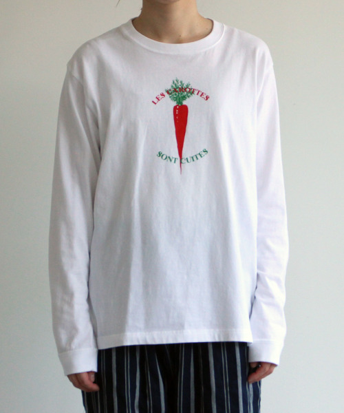 PAR ICI（パーリッシィ）の「【WEB別注カラー】冬野菜プリント ロンT（Tシャツ/カットソー・レディース・オフホワイト/ブラウン/レッド・FREE）」の12枚目の写真