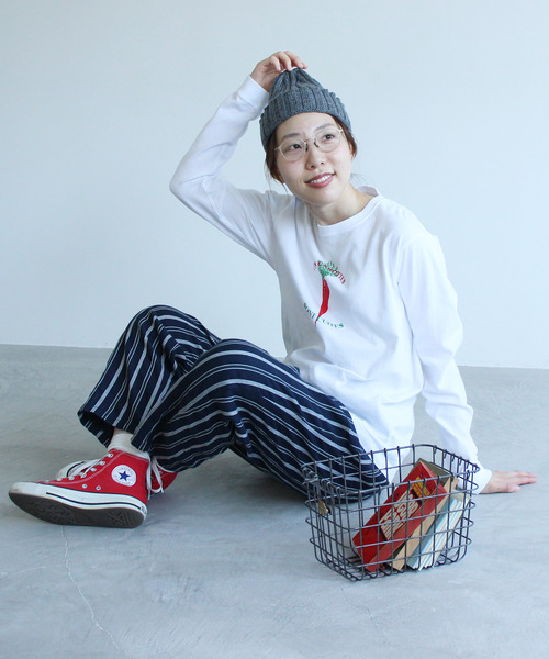 PAR ICI（パーリッシィ）の「【WEB別注カラー】冬野菜プリント ロンT（Tシャツ/カットソー・レディース・オフホワイト/ブラウン/レッド・FREE）」の15枚目の写真