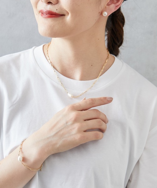 ear PAPILLONNER（イアパピヨネ）の「ワンパールネックレス（ネックレス・レディース・ゴールド・FREE）」の5枚目の写真