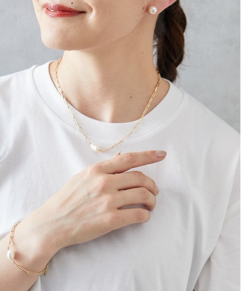 ear PAPILLONNER（イアパピヨネ）の「ワンパールネックレス（ネックレス・レディース・ゴールド・FREE）」の7枚目の写真