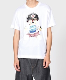 ヴィヴィアンウエストウッド MAN 中古 / “CLIMATE REVOLUTION BEAR” スクエア リブTシャツ  白  I-25-07-16-011-to-HD-ZI ヴィヴィアンウエストウッド MAN 中古 / “CLIMATE REVOLUTION