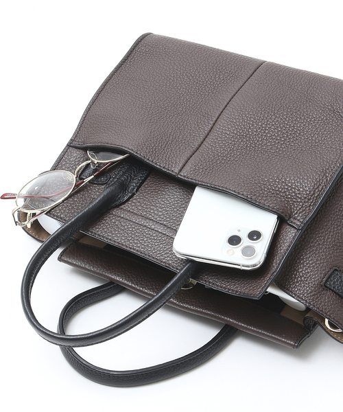 LOWELL things(ロウェル シングス)の「Legacy/レザー2WAYオープントートmini(トートバッグ・レディース・ブラック/グレイッシュブルー/グレー/ブラウン/パープル・フリー)」の15枚目の写真