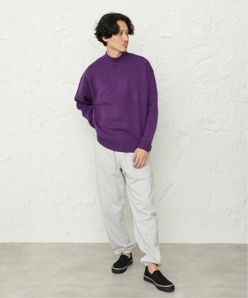 JOURNAL STANDARD relume（ジャーナルスタンダード　レリューム）の「◆sweat-like モックネックニット（ニット/セーター・メンズ・ブルー/ブラック/ナチュラル/パープル/グリーン・M/L）」の9枚目の写真