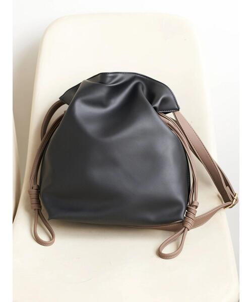 earth music&ecology（アースミュージックアンドエコロジー）の「結び目巾着ショルダーバッグ（ショルダーバッグ・レディース・ブラウン/ブラック/ボルドー/グリーン・FREE）」の6枚目の写真