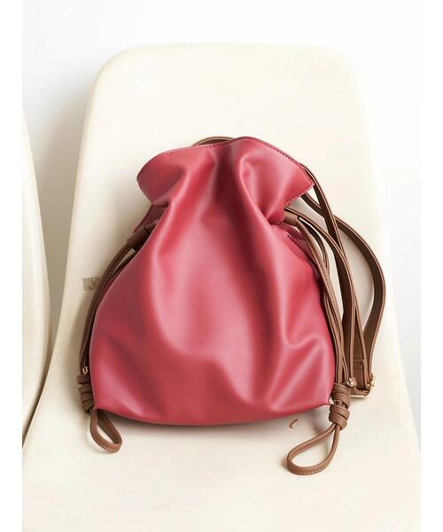 earth music&ecology（アースミュージックアンドエコロジー）の「結び目巾着ショルダーバッグ（ショルダーバッグ・レディース・ブラウン/ブラック/ボルドー/グリーン・FREE）」の8枚目の写真