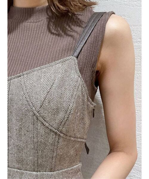 dazzlin（ダズリン）の「ヘリンボーンレザーコンビジャンスカ（ワンピース・レディース・グレー/ブラウン・SMALL/MEDIUM）」の22枚目の写真