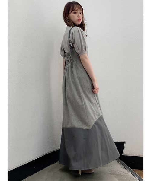 dazzlin（ダズリン）の「ヘリンボーンレザーコンビジャンスカ（ワンピース・レディース・グレー/ブラウン・SMALL/MEDIUM）」の13枚目の写真