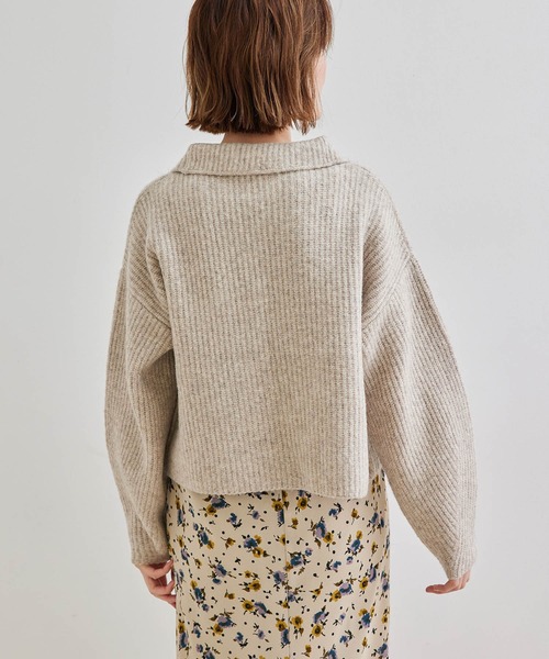 ROPE' PICNIC（ロペピクニック）の「Coffeeニット衿付きショートプルオーバー（ニット/セーター・レディース・ダークブラウン/ベージュ系その他/ブルー系その他4/ピンク系その他2・38）」の22枚目の写真